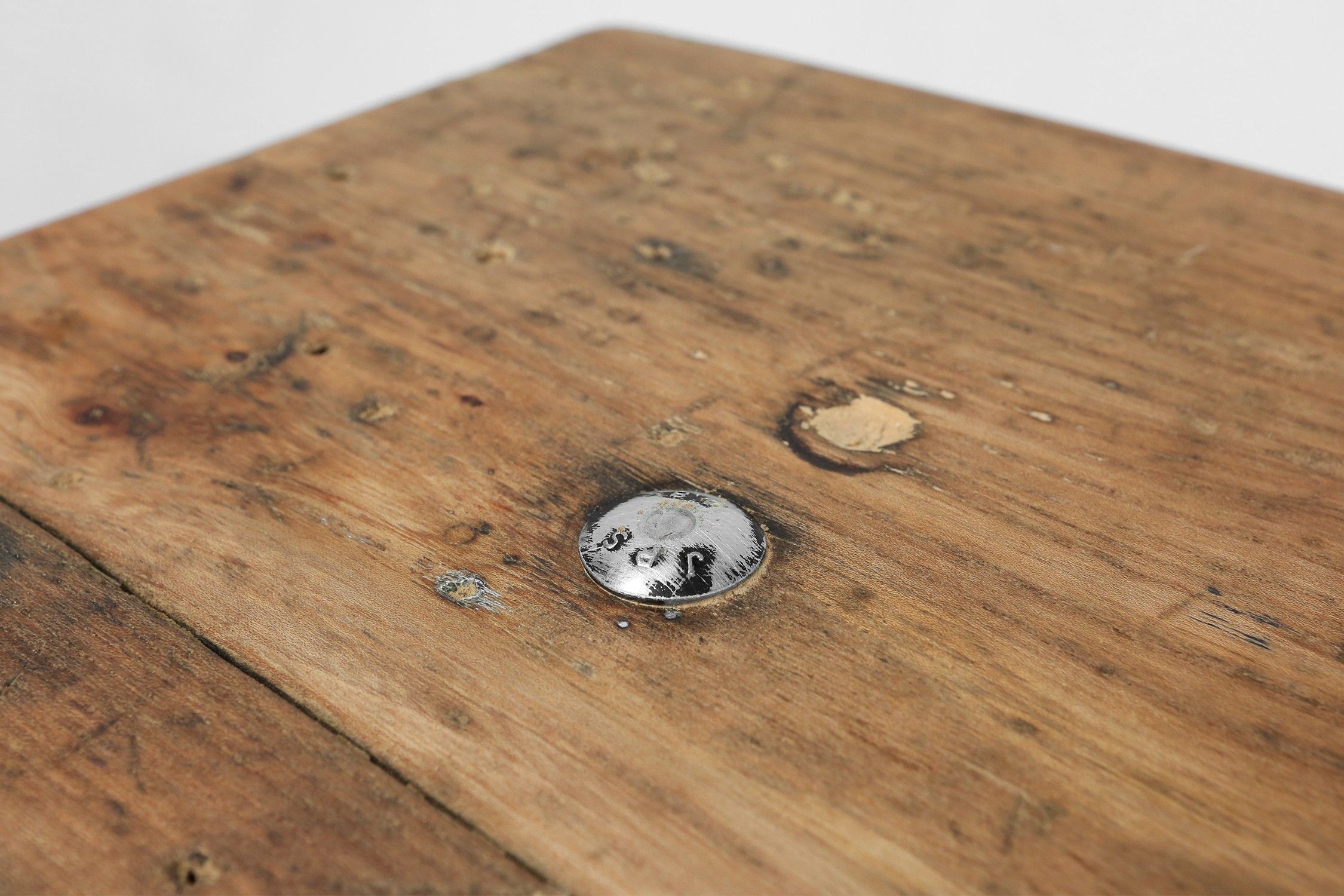 Industrial bar/bistro table with cast iron legs and wooden top, Belgium ca. 1920thumbnail